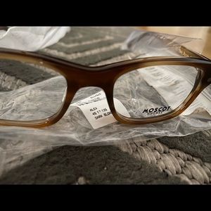 Dark blond and brown Moscot glasses